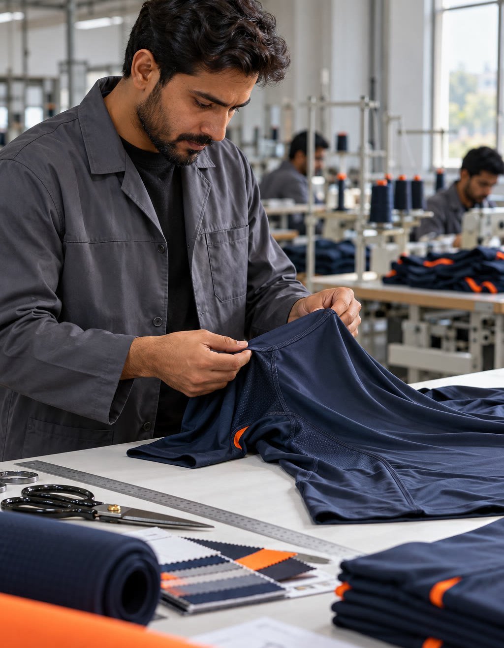 Inspecting a stitched garment
