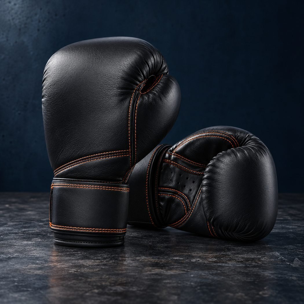 Leather boxing gloves
